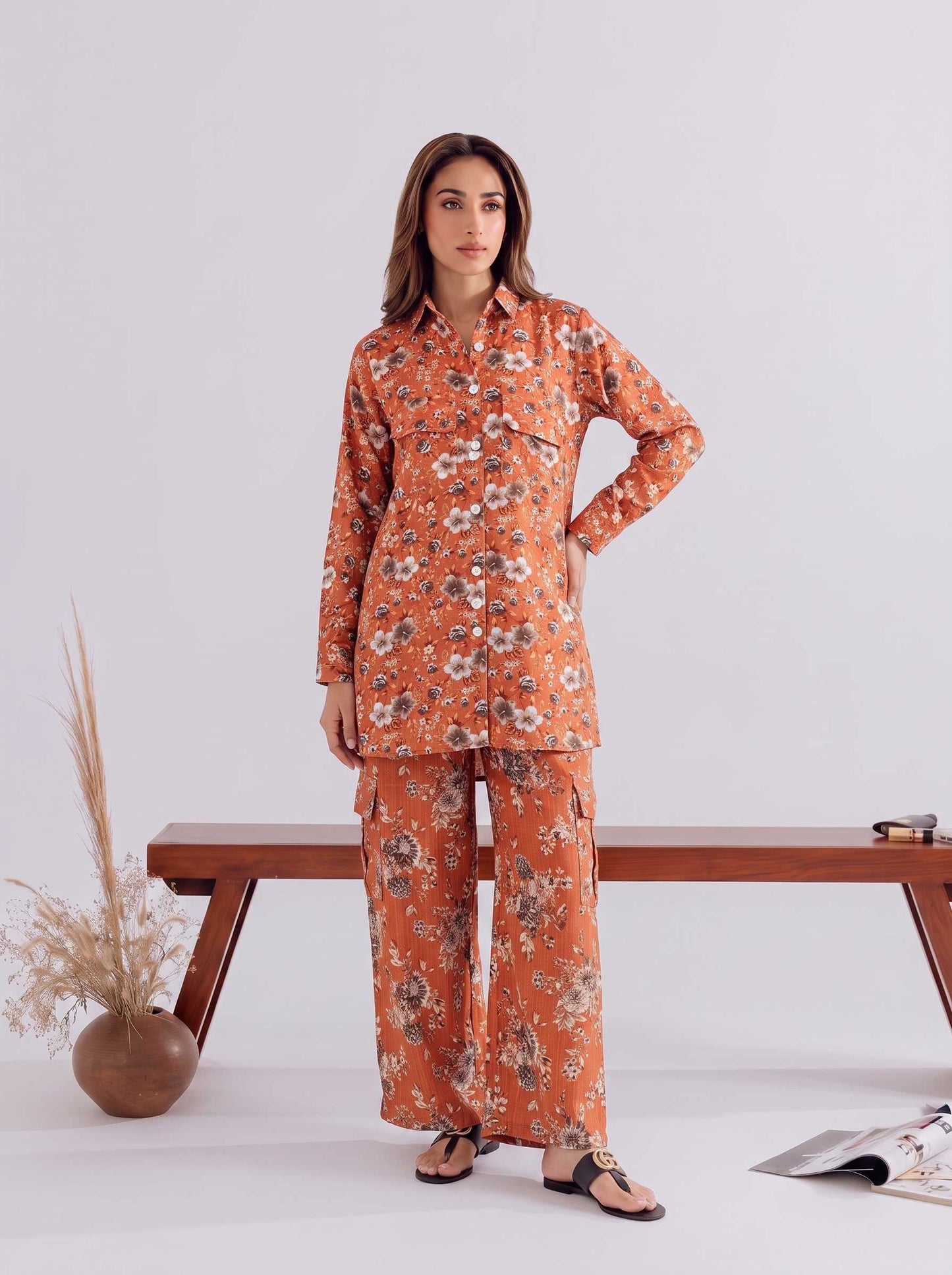 FRONT POCKET KURTI WITH CARGO CO-ORD 2 PC SET✨