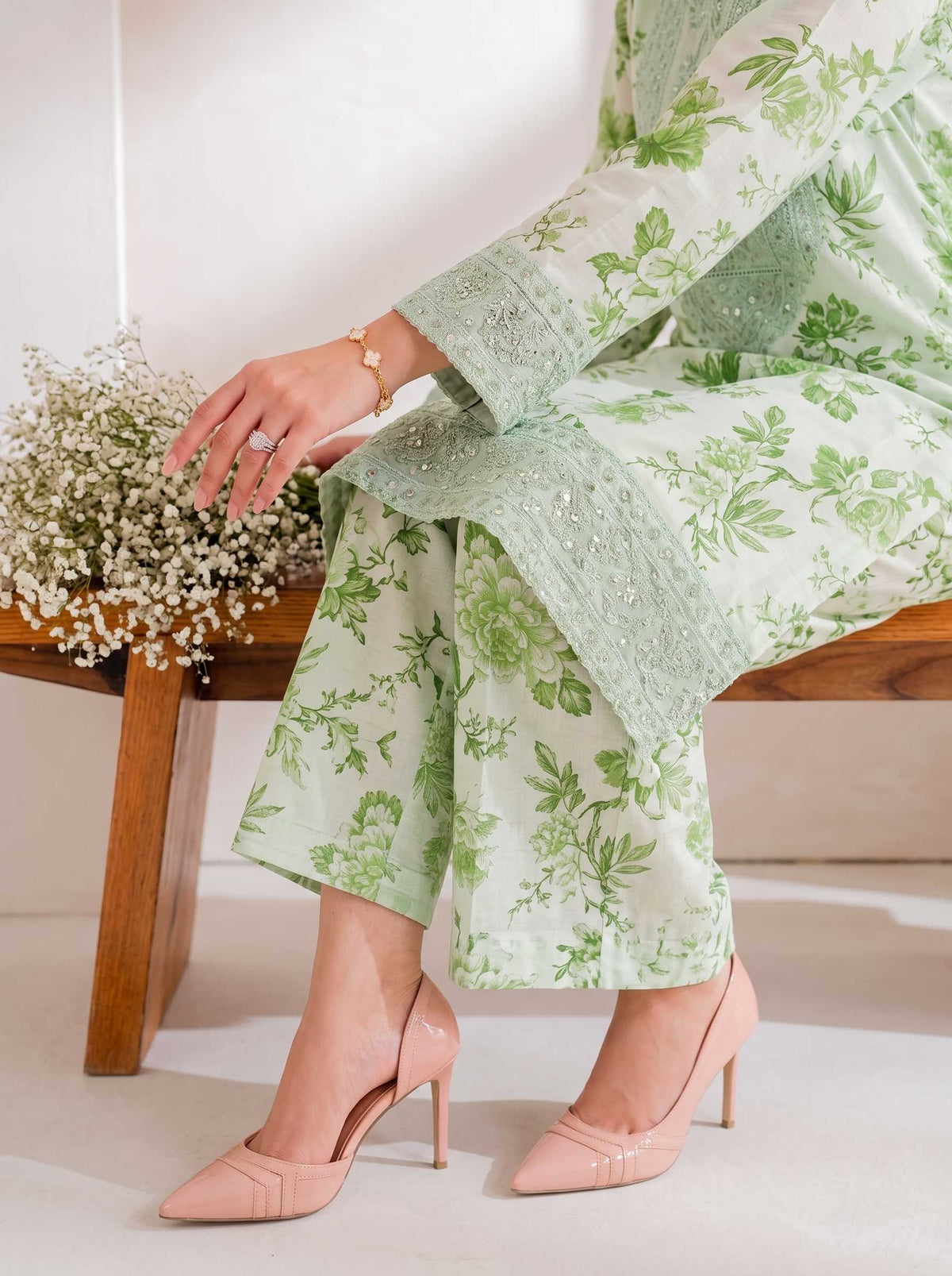 Lawn Dress With Heavy Embroidery Neck