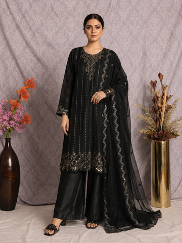 Luxury Chiffon Embroidered Suit Set