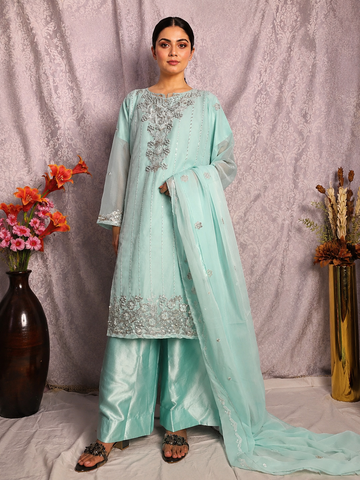 Luxury Chiffon Embroidered Suit Set