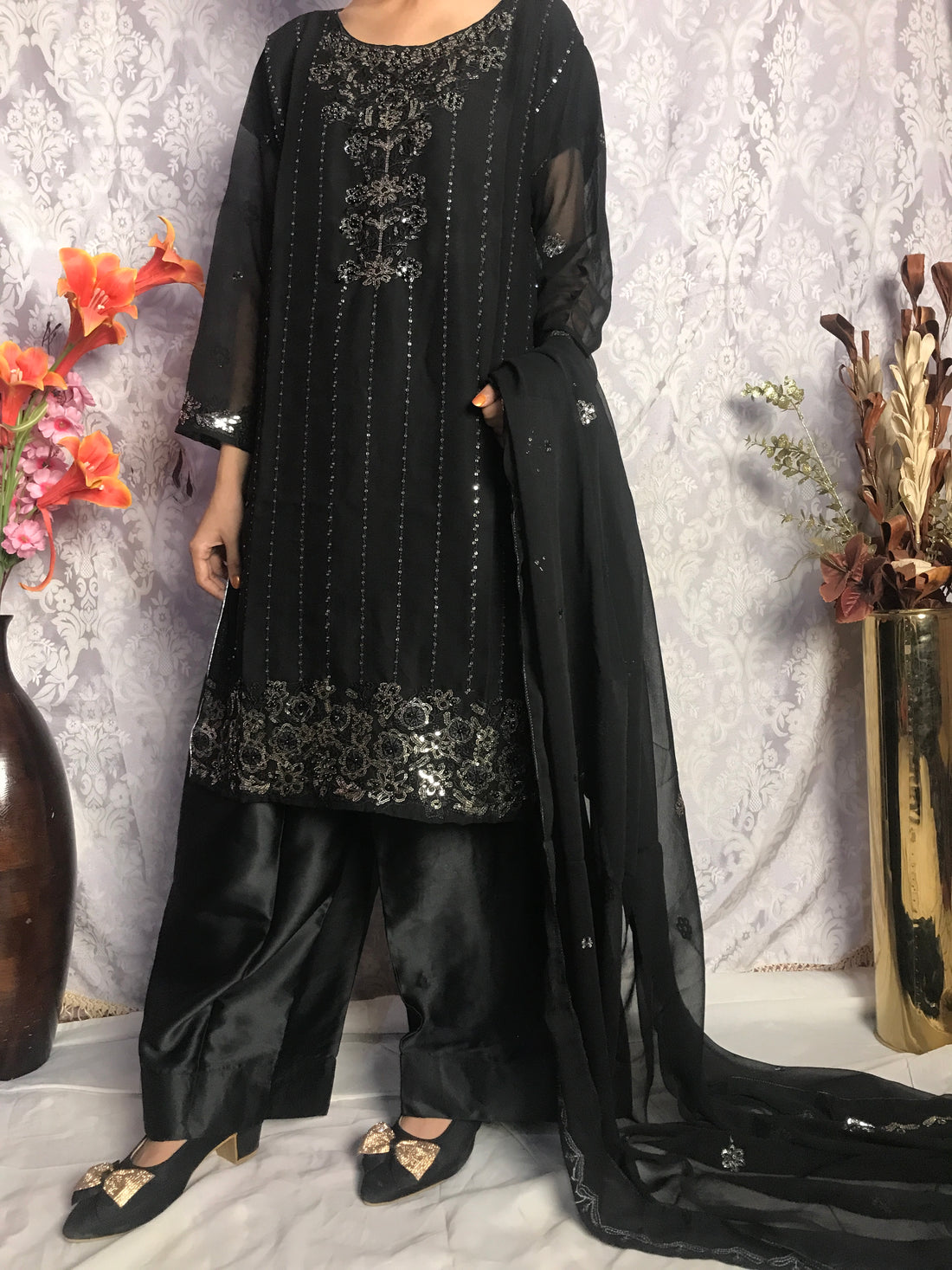 Luxury Chiffon Embroidered Suit Set