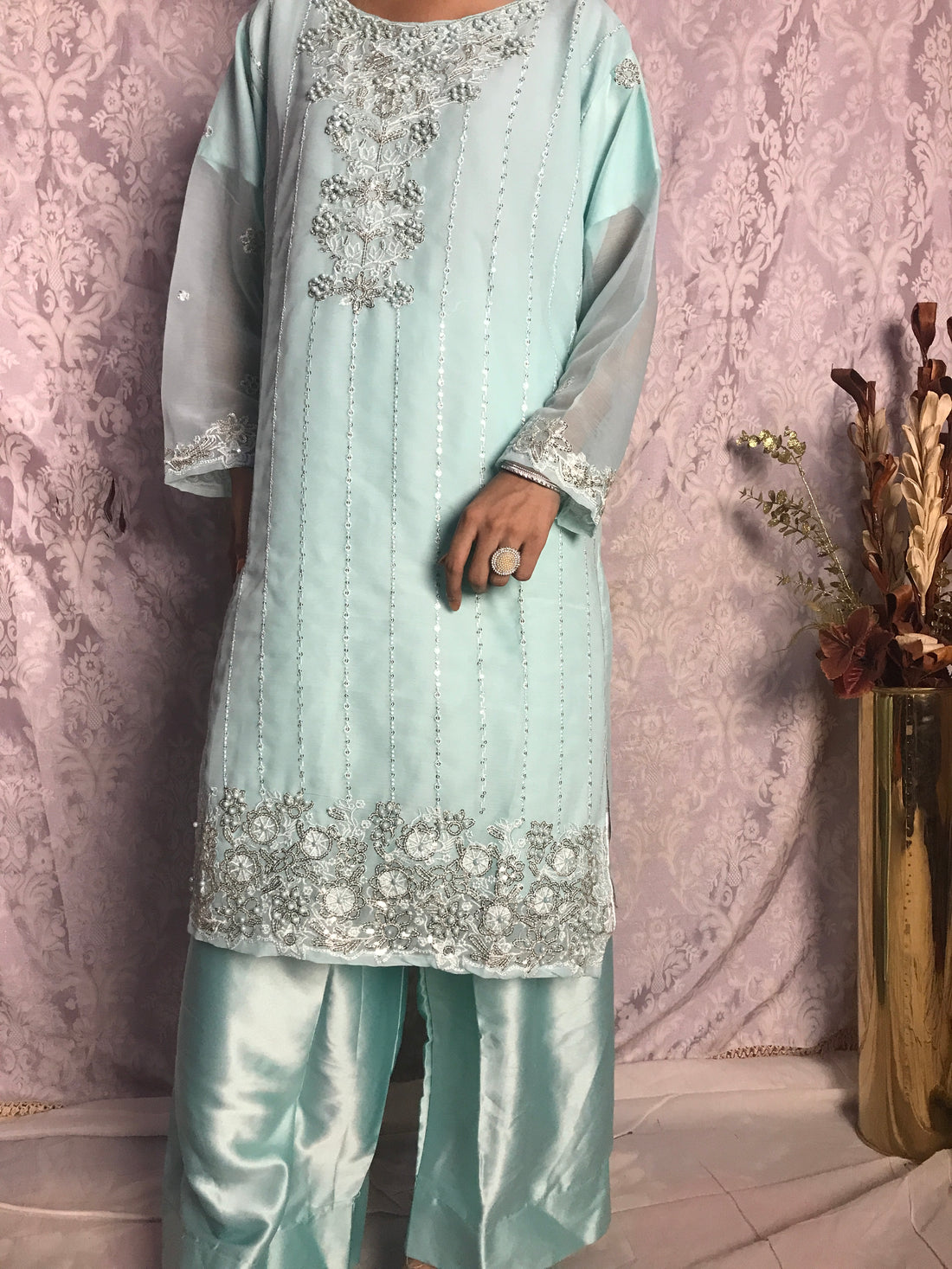 Luxury Chiffon Embroidered Suit Set