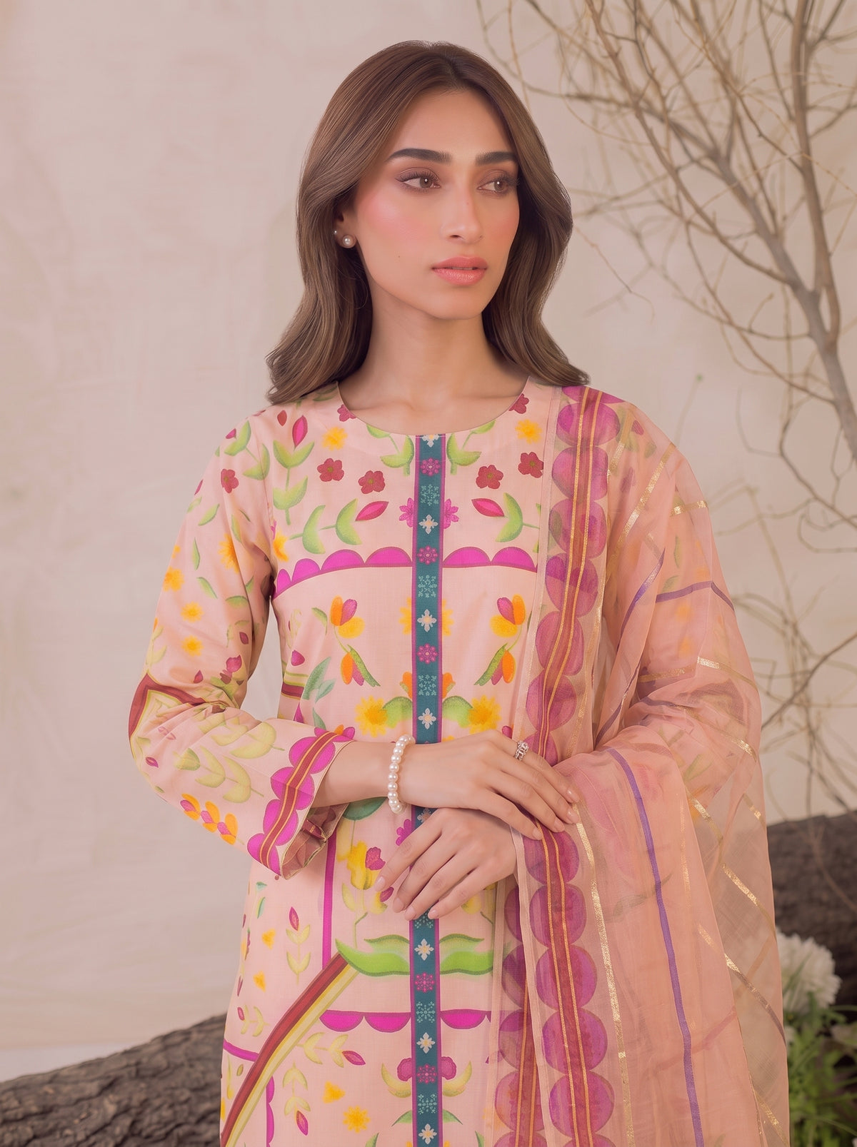 BLOOM DIGITAL PRINTED CO-ORD WITH SAME PRINTED MONAR DUPPATA DRESS&nbsp;