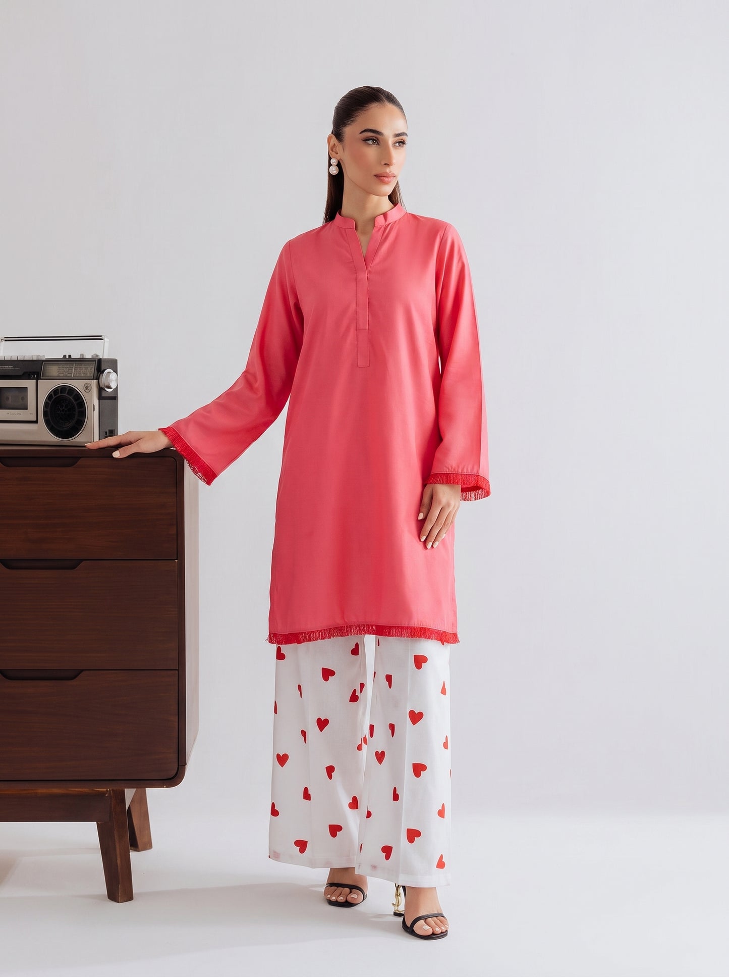 HANIA AMIR HEART PRINTED CO-ORD SET