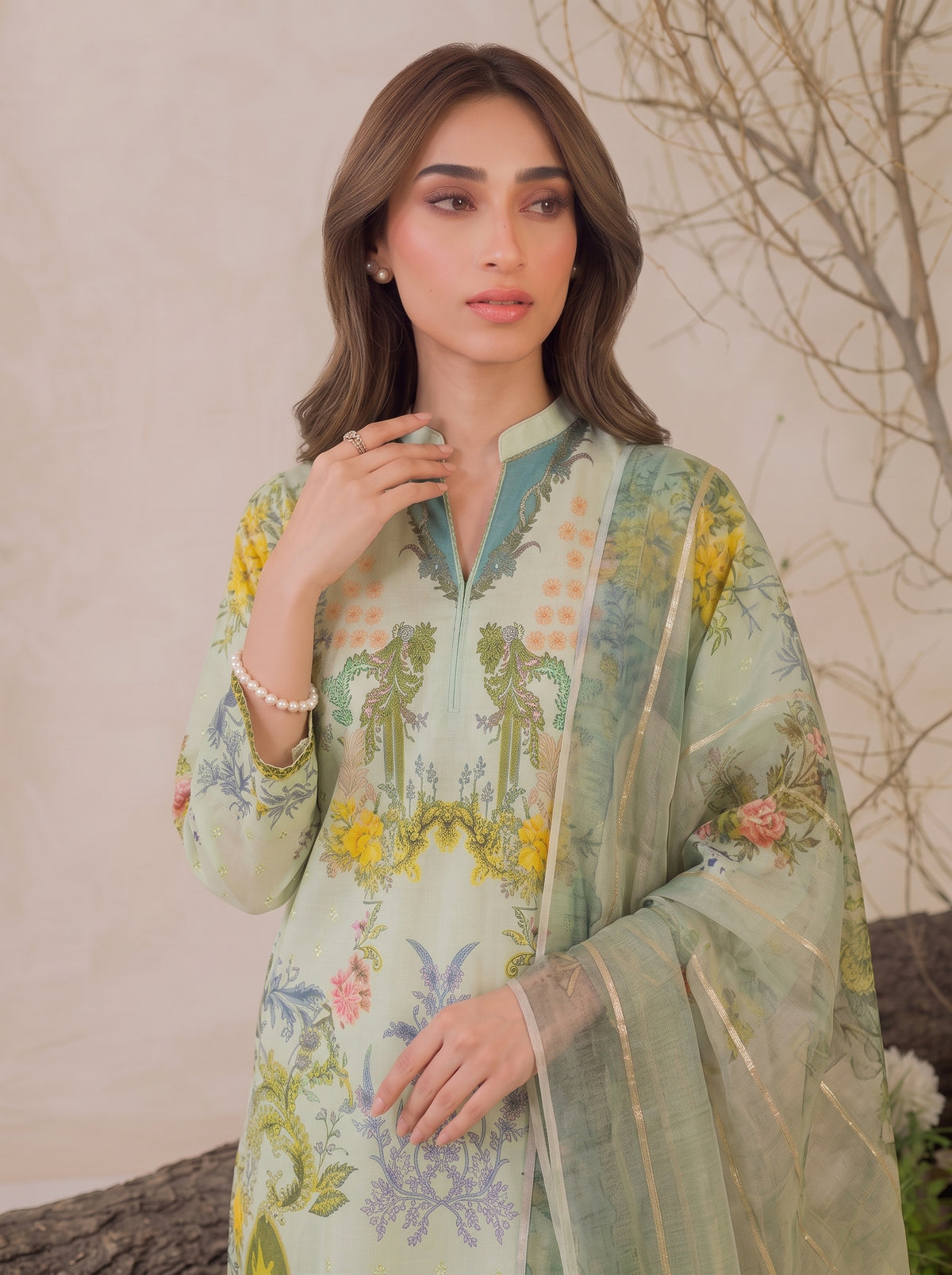DIGITAL PRINTED CO-ORD WITH SAME PRINTED MONAR DUPPATA DRESS