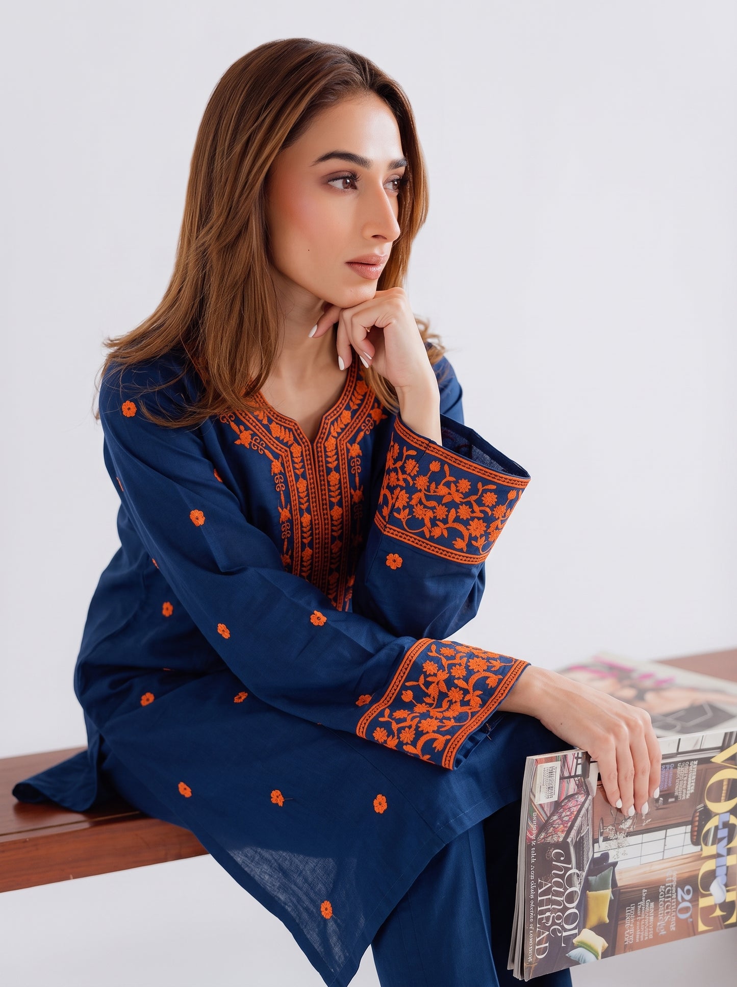 EMBROIDERY KURTI WITH CARGO CO-ORD 2 PC SET✨