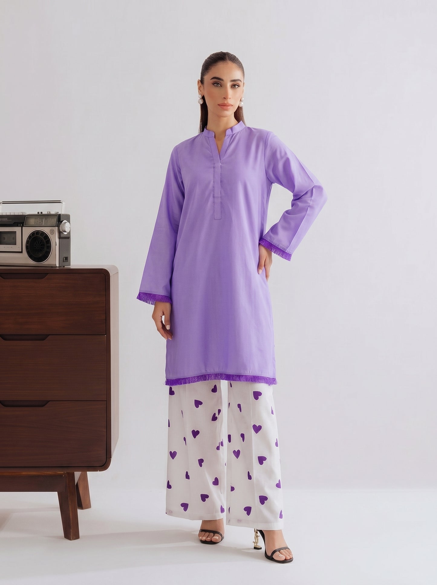 HANIA AMIR HEART PRINTED CO-ORD SET