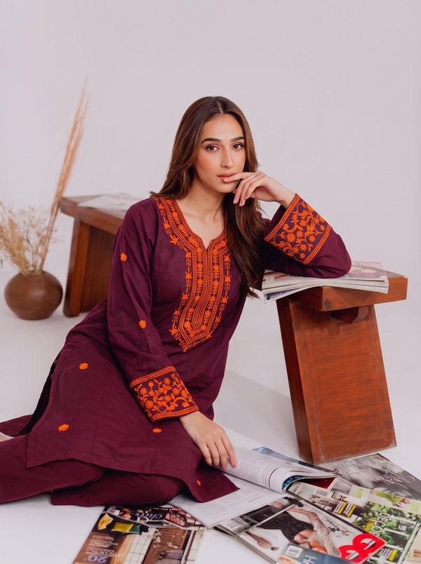 EMBROIDERY KURTI WITH CARGO CO-ORD 2 PC SET✨