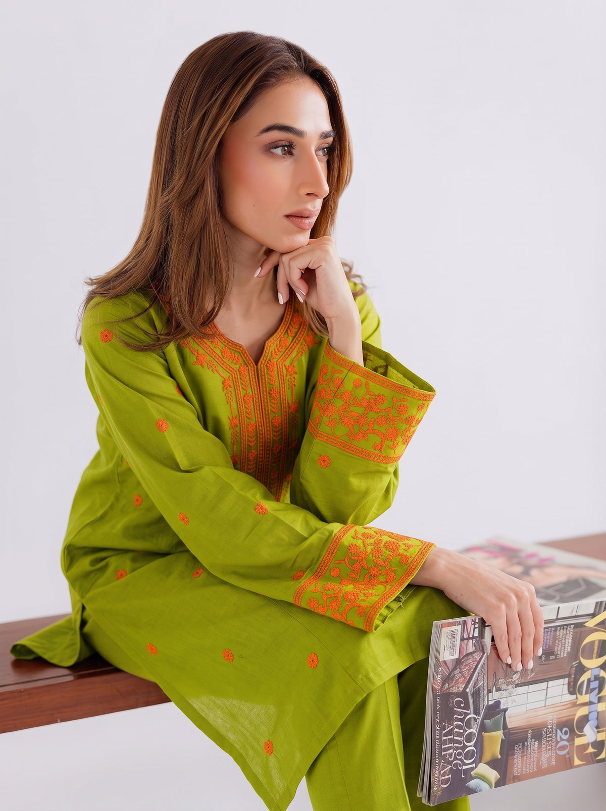 EMBROIDERY KURTI WITH CARGO CO-ORD 2 PC SET✨