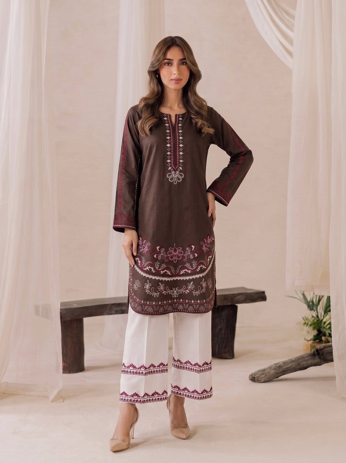 DAMAN KURTI WITH EMBROIDERY FLAPPER