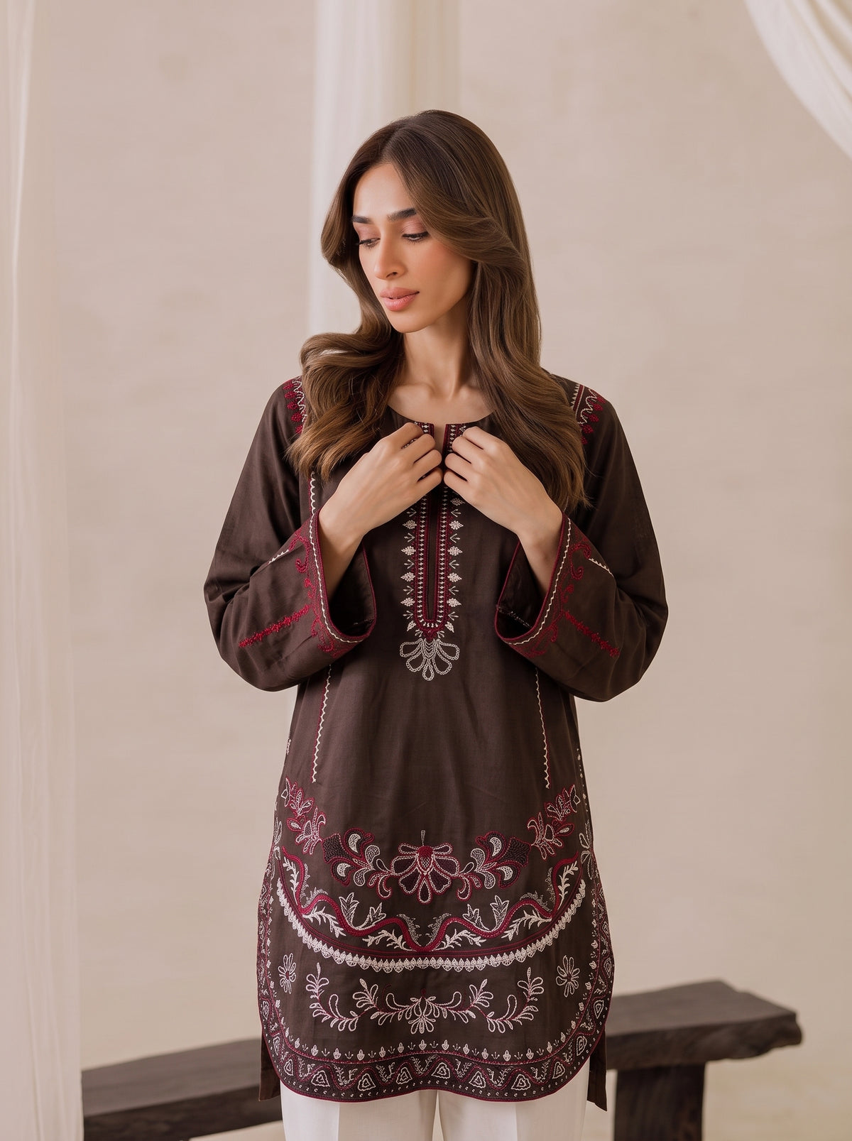 DAMAN KURTI WITH EMBROIDERY FLAPPER