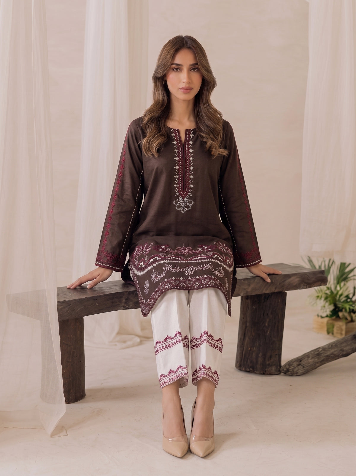 DAMAN KURTI WITH EMBROIDERY FLAPPER
