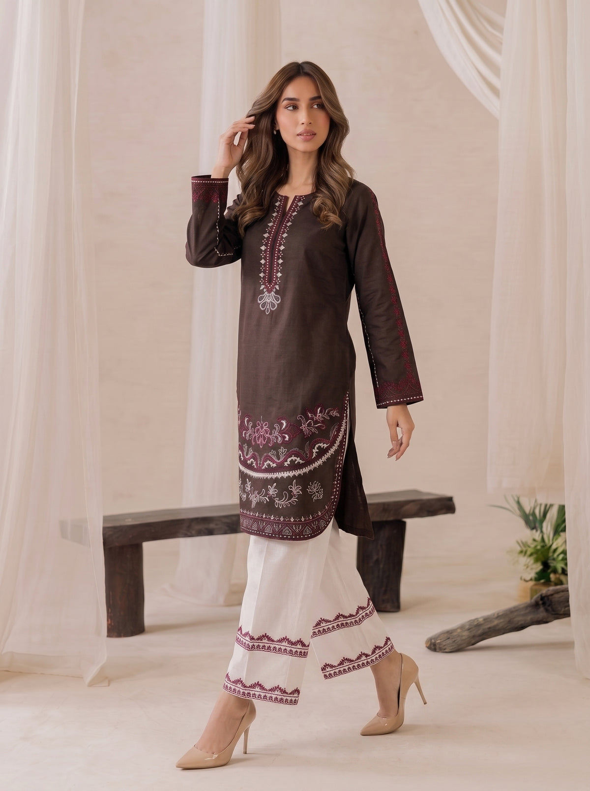 DAMAN KURTI WITH EMBROIDERY FLAPPER