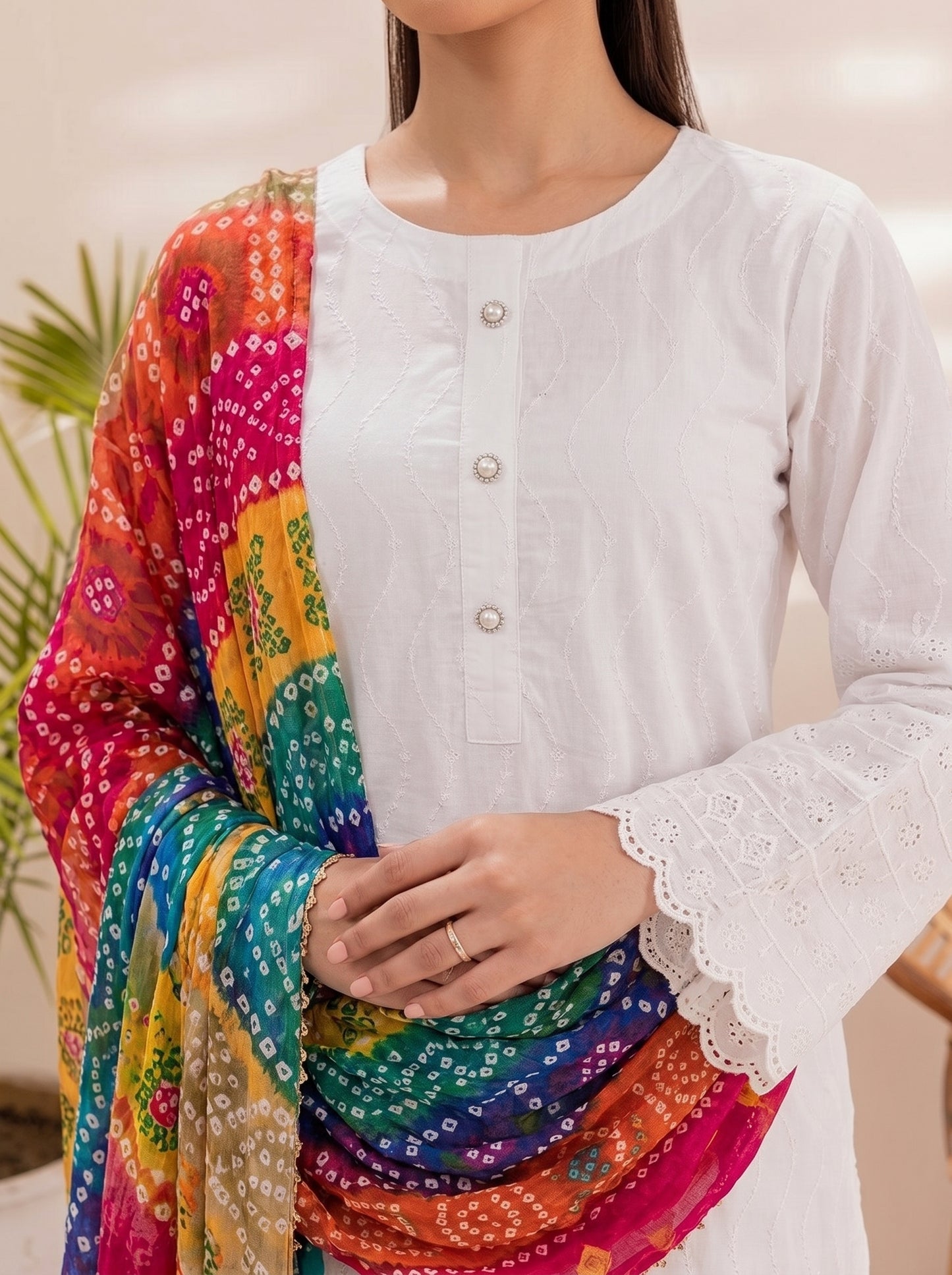 EMBROIDERY CHICKEN KARI 3 PEICE SUIT