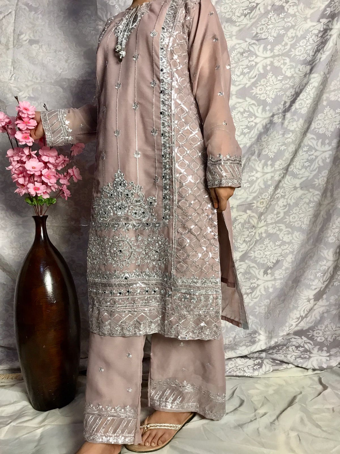 Elegant Chiffon 3 Piece Suit